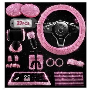27 piece Pink Car Accessory Set